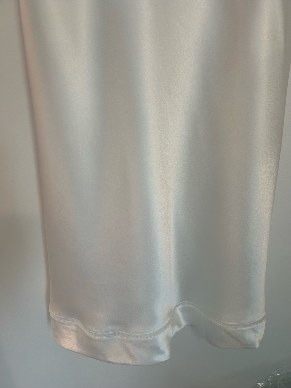 Oscar de la Renta Pink Label Long White Satiny Negligee Floral lace Top Size XS - Picture 2 of 16